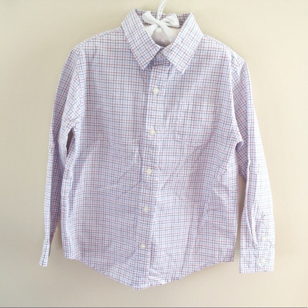 Janie & Jack Tattersall Plaid Button Down Size 5